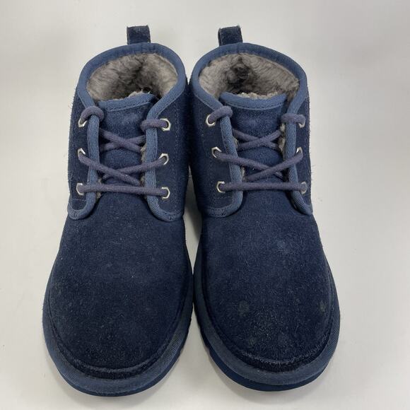 UGG Neumel Shearing Lined Chukka Boots Youth Mens Size 6 Navy Blue Suede main image 4